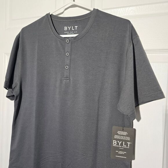 BYLT NWT drop Cut Henley T-shirt - Picture 3 of 5